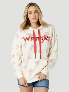 112327241 - Wrangler Women’s Retro Boot Graphic Hoodie - White