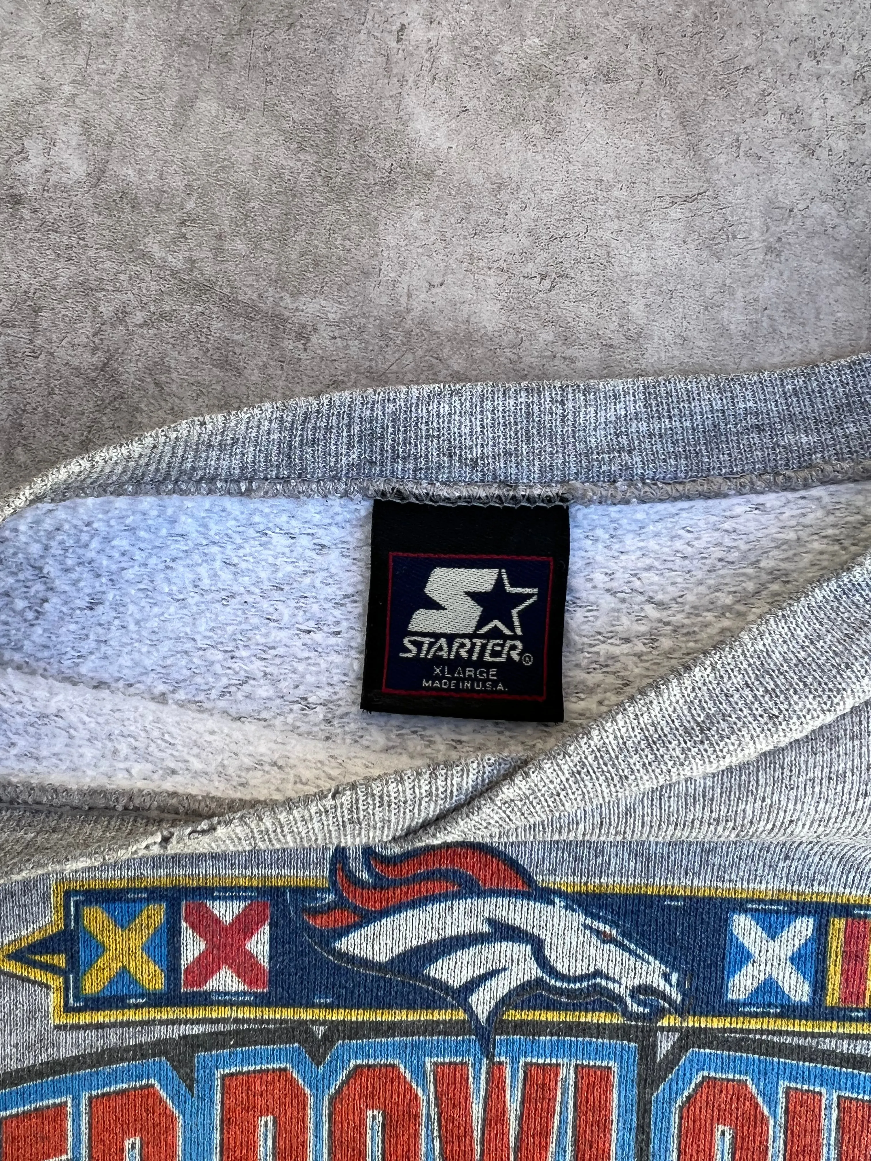 1998 Vintage Broncos Starter Super Bowl Champions Crewneck (XL)