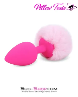 6884M      Bunny Tail Silicone Pink Anal Plug - LAST CHANCE - Final Closeout!