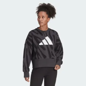 Adidas Sportswear Future Icons Feel Fierce Graphic Women Lifestyle Sweatshirt Carbon/Black