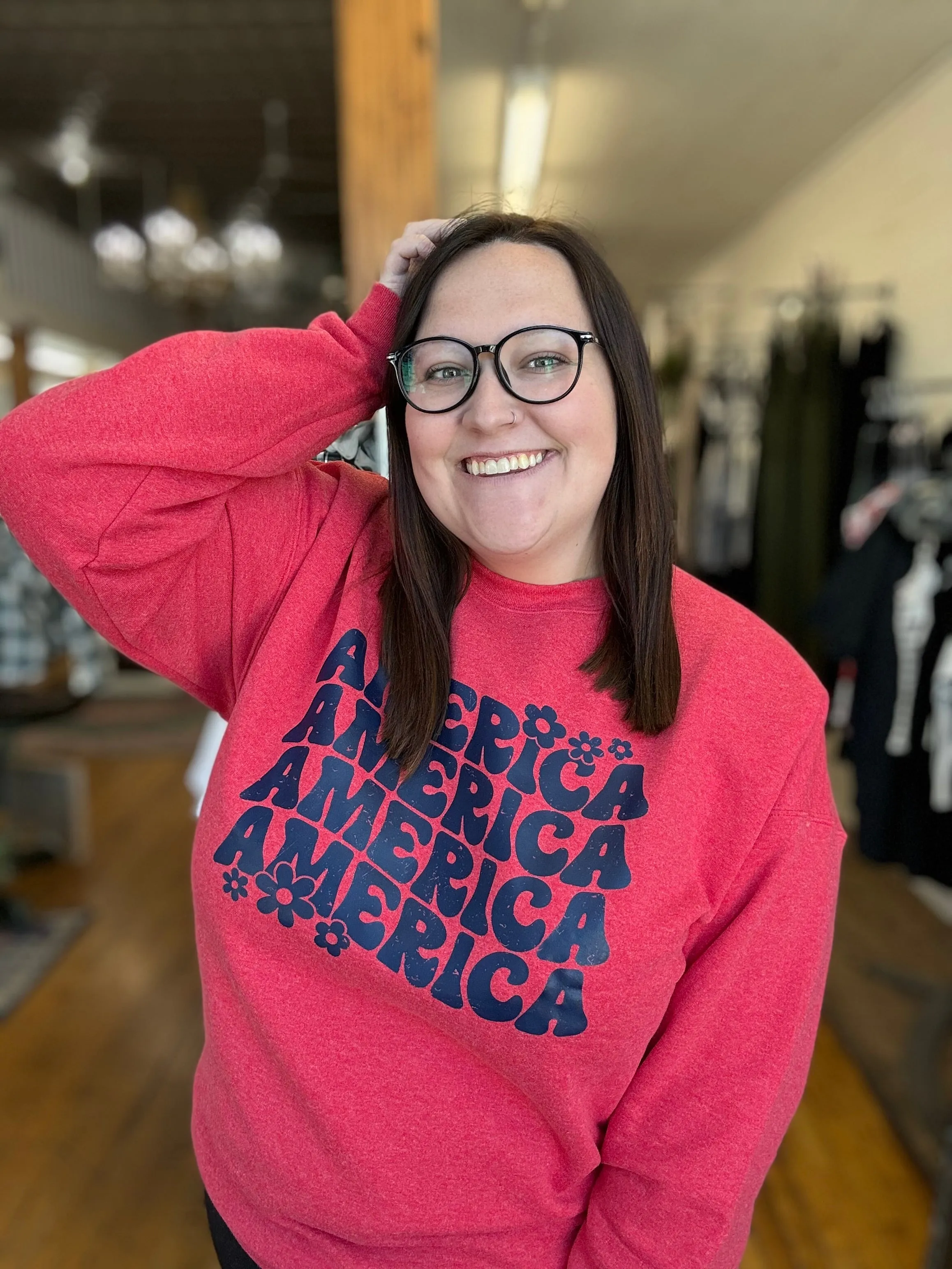 America America America Crewneck Sweatshirt