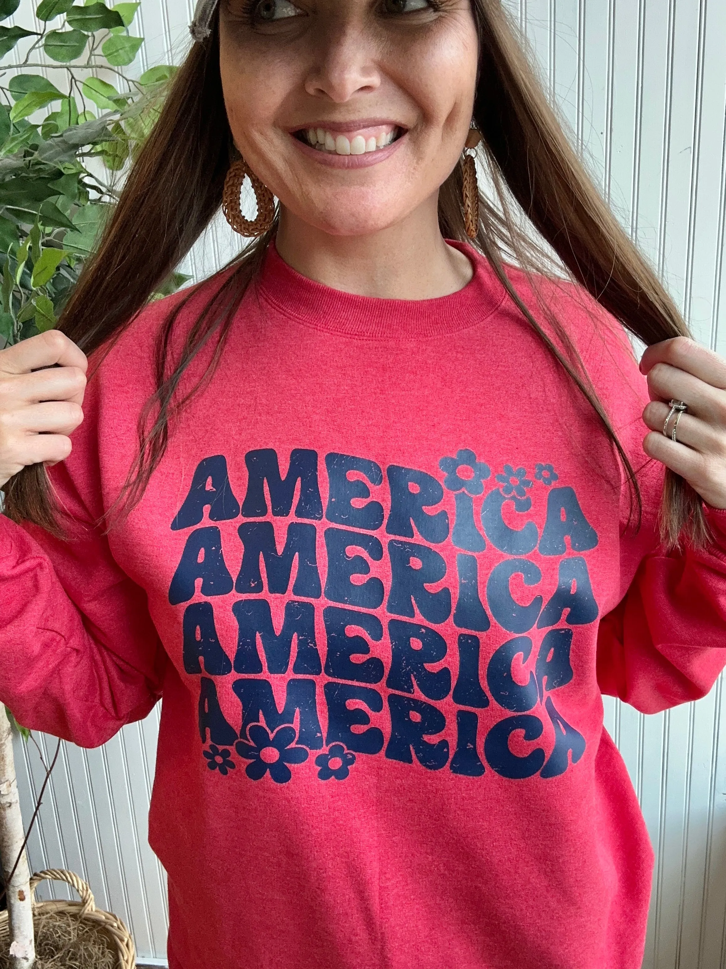 America America America Crewneck Sweatshirt