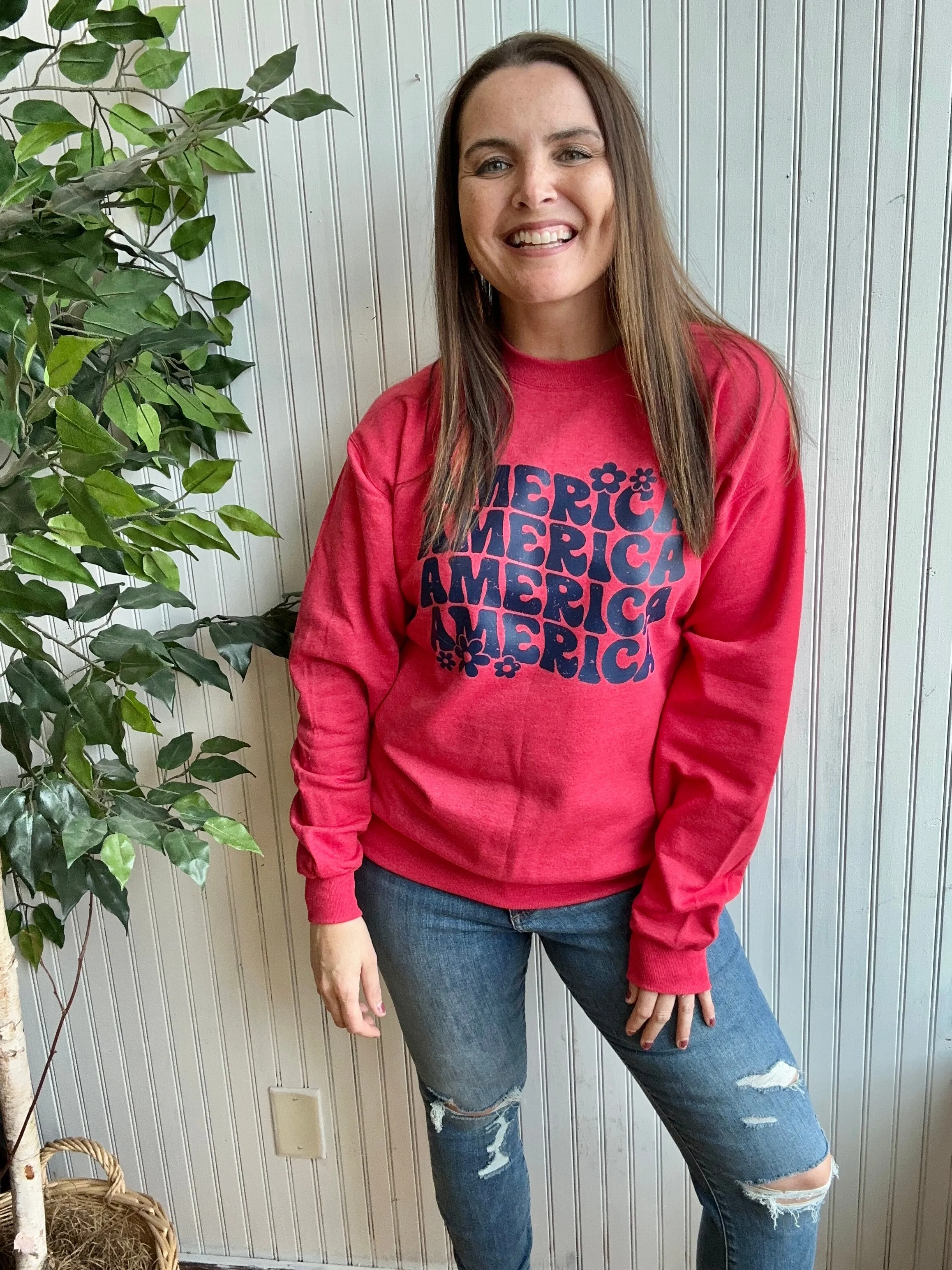 America America America Crewneck Sweatshirt