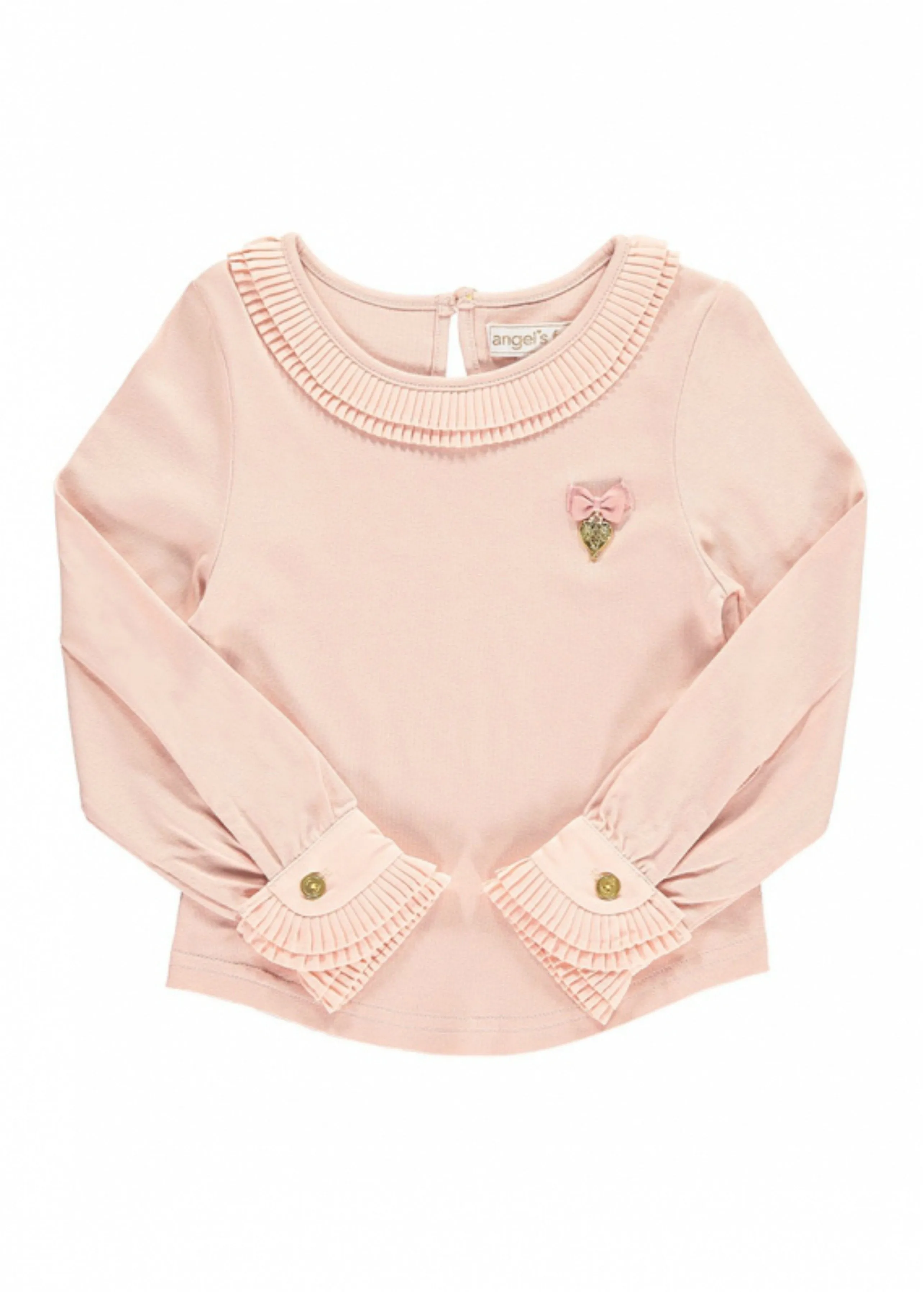 Angel's Face Girls Amanda Long Sleeve Top in Blush