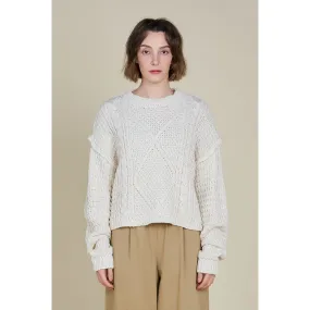 Annabel Grade and Gather Cable Front Crop Sweater