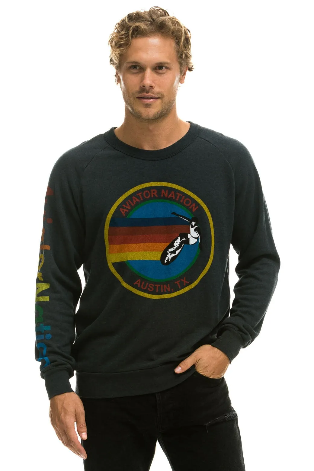 AVIATOR NATION AUSTIN SWEATSHIRT - CHARCOAL