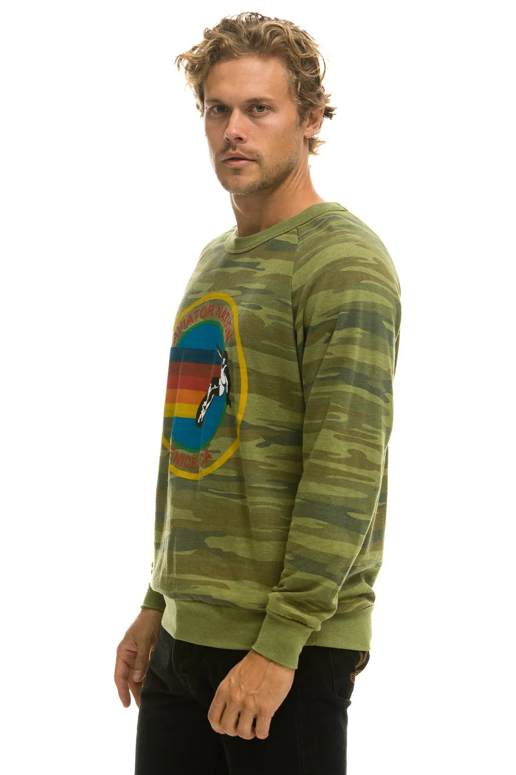 AVIATOR NATION CREW SWEATSHIRT - CAMO