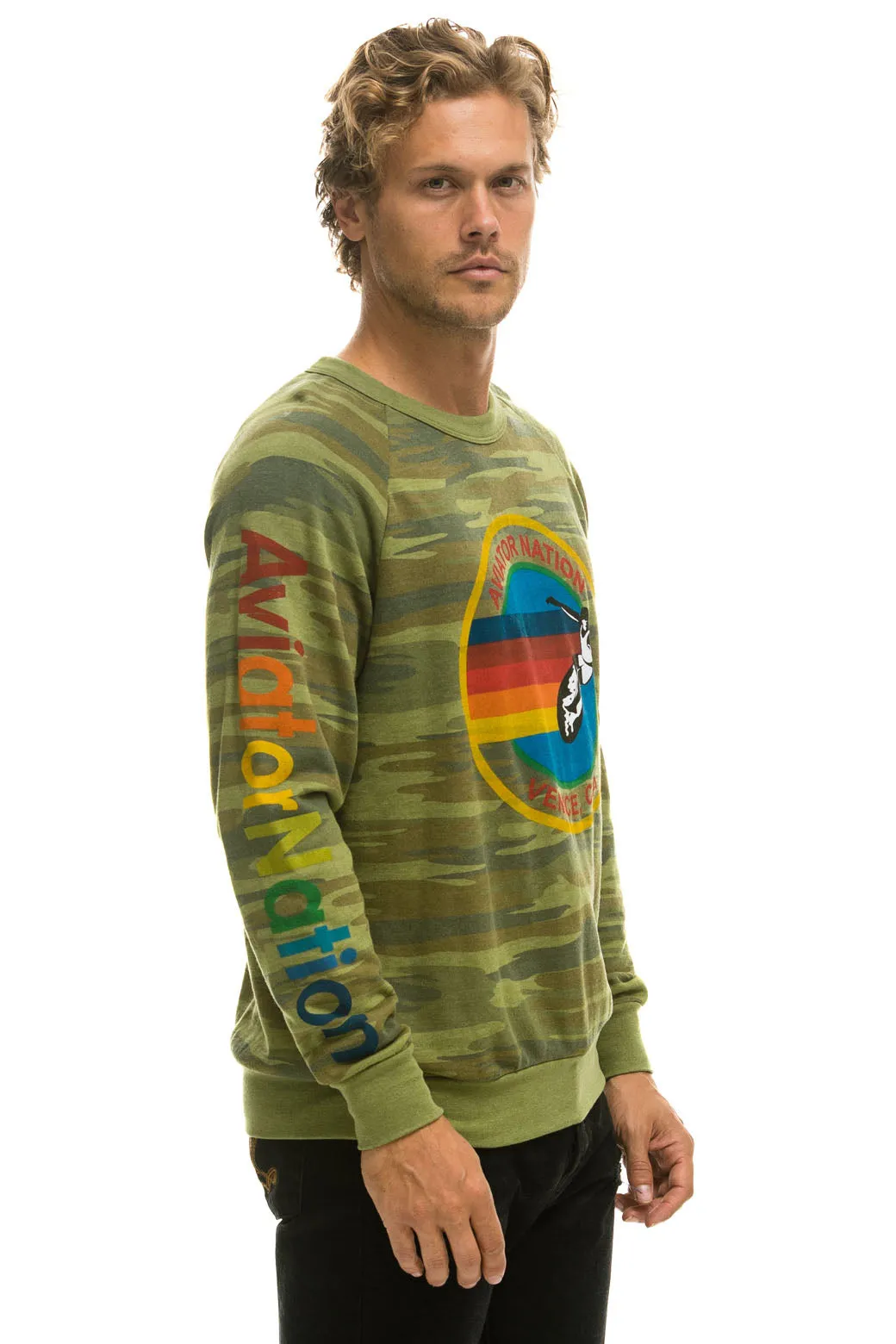 AVIATOR NATION CREW SWEATSHIRT - CAMO