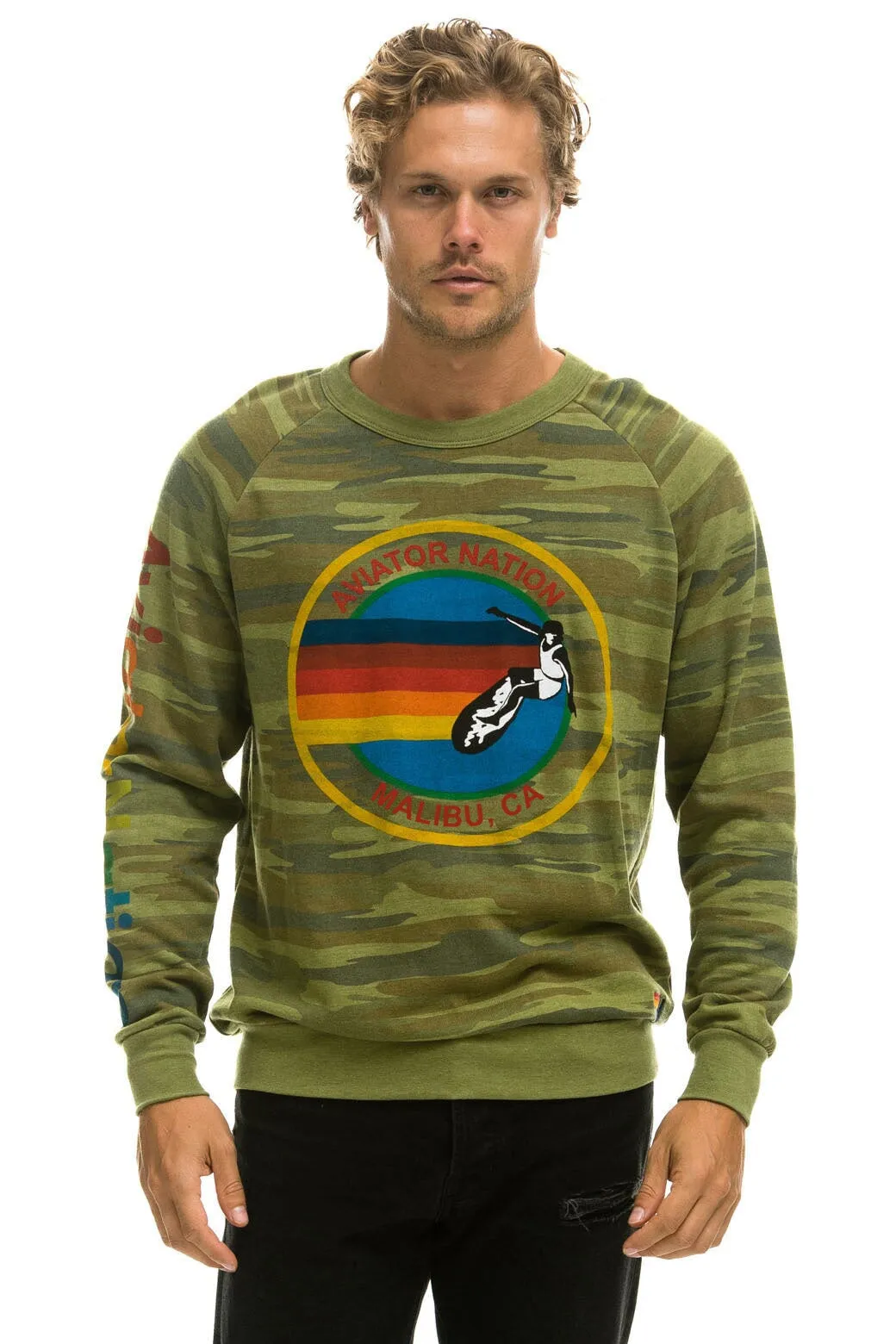 AVIATOR NATION MALIBU  SWEATSHIRT - CAMO