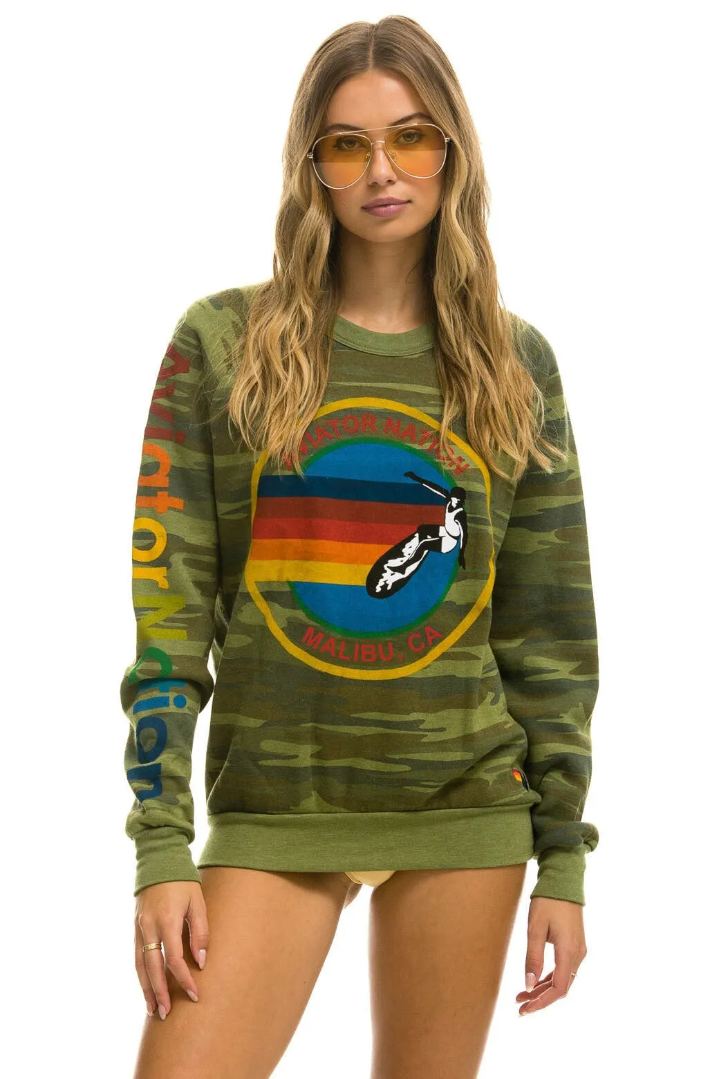 AVIATOR NATION MALIBU  SWEATSHIRT - CAMO