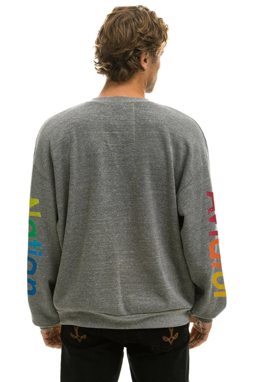 AVIATOR NATION RELAXED CREW SWEATSHIRT - HEATHER GREY