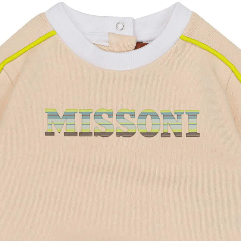 Baby Boys Peach Logo Cotton Sweatshirt