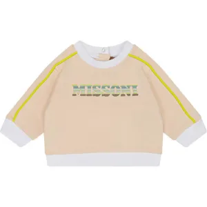 Baby Boys Peach Logo Cotton Sweatshirt