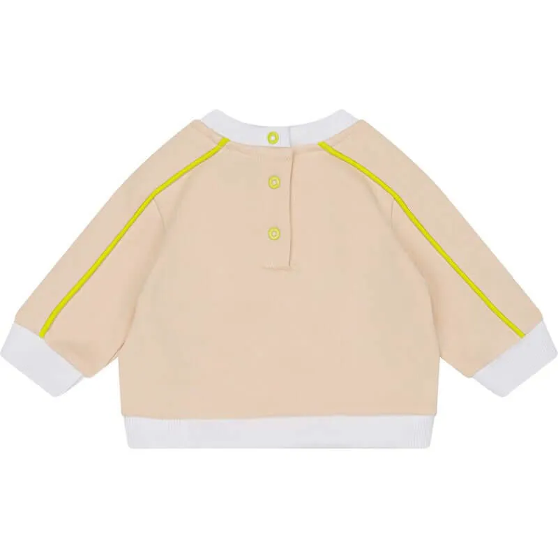 Baby Boys Peach Logo Cotton Sweatshirt