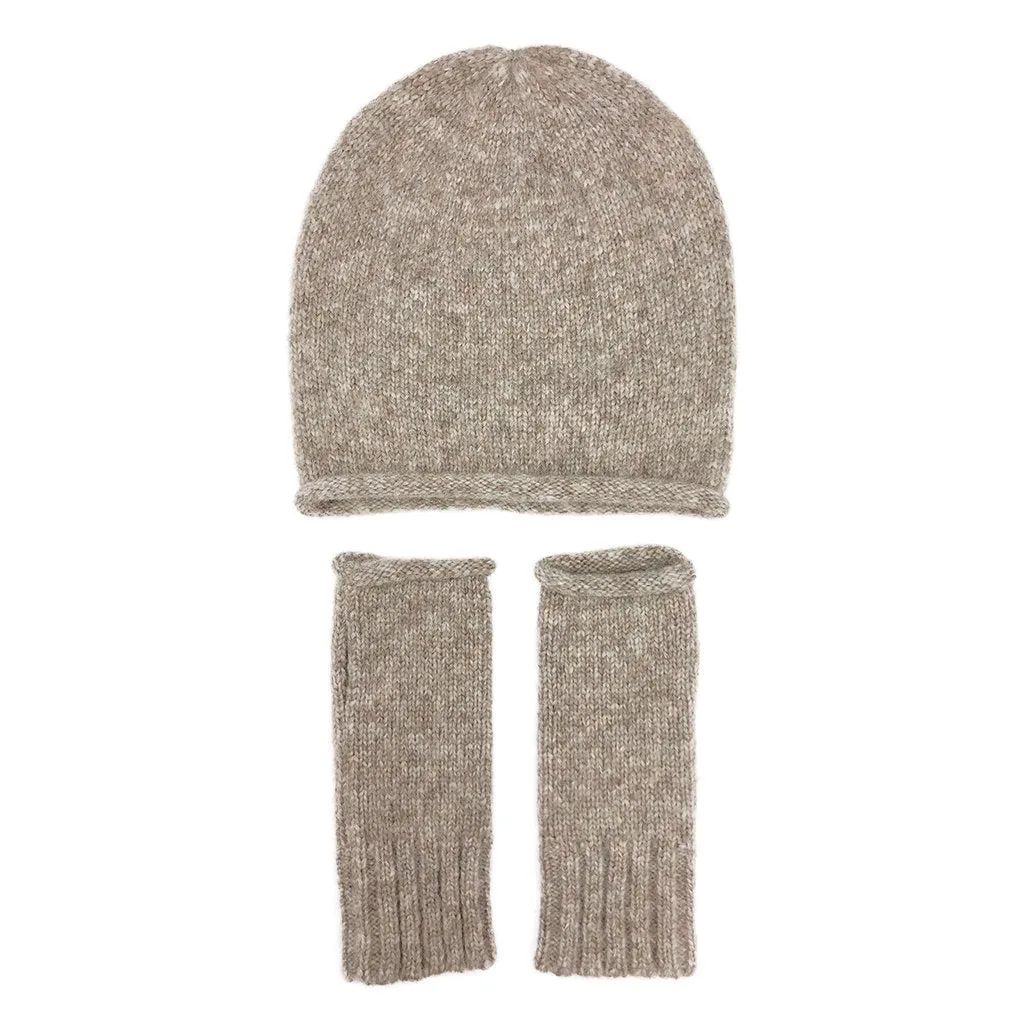 Beige Essential Knit Alpaca Beanie by SLATE   SALT