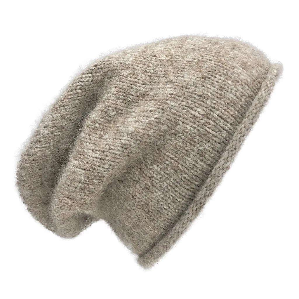 Beige Essential Knit Alpaca Beanie by SLATE   SALT