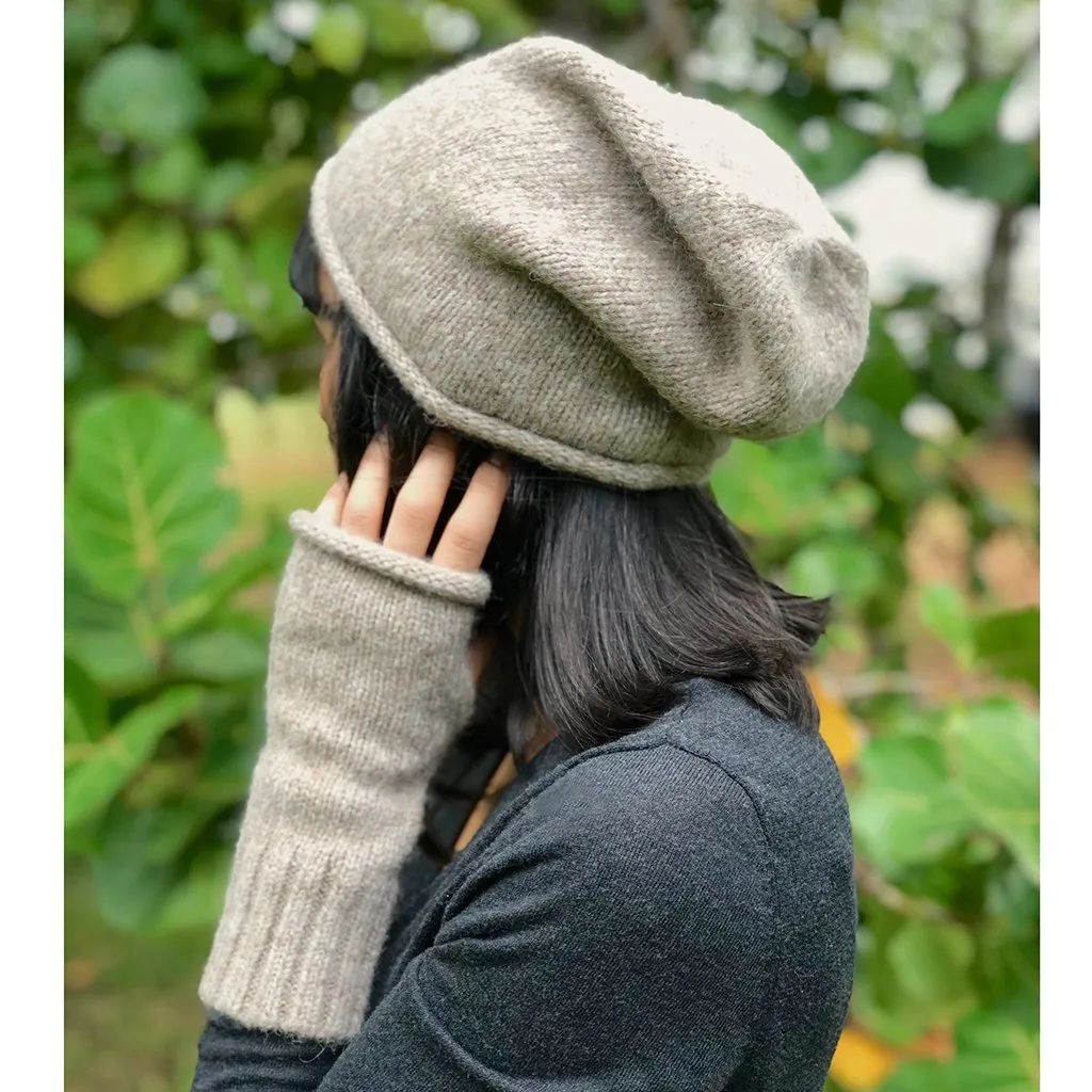 Beige Essential Knit Alpaca Beanie by SLATE   SALT