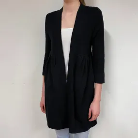 Black Cashmere Edge to Edge Cardigan Extra Small