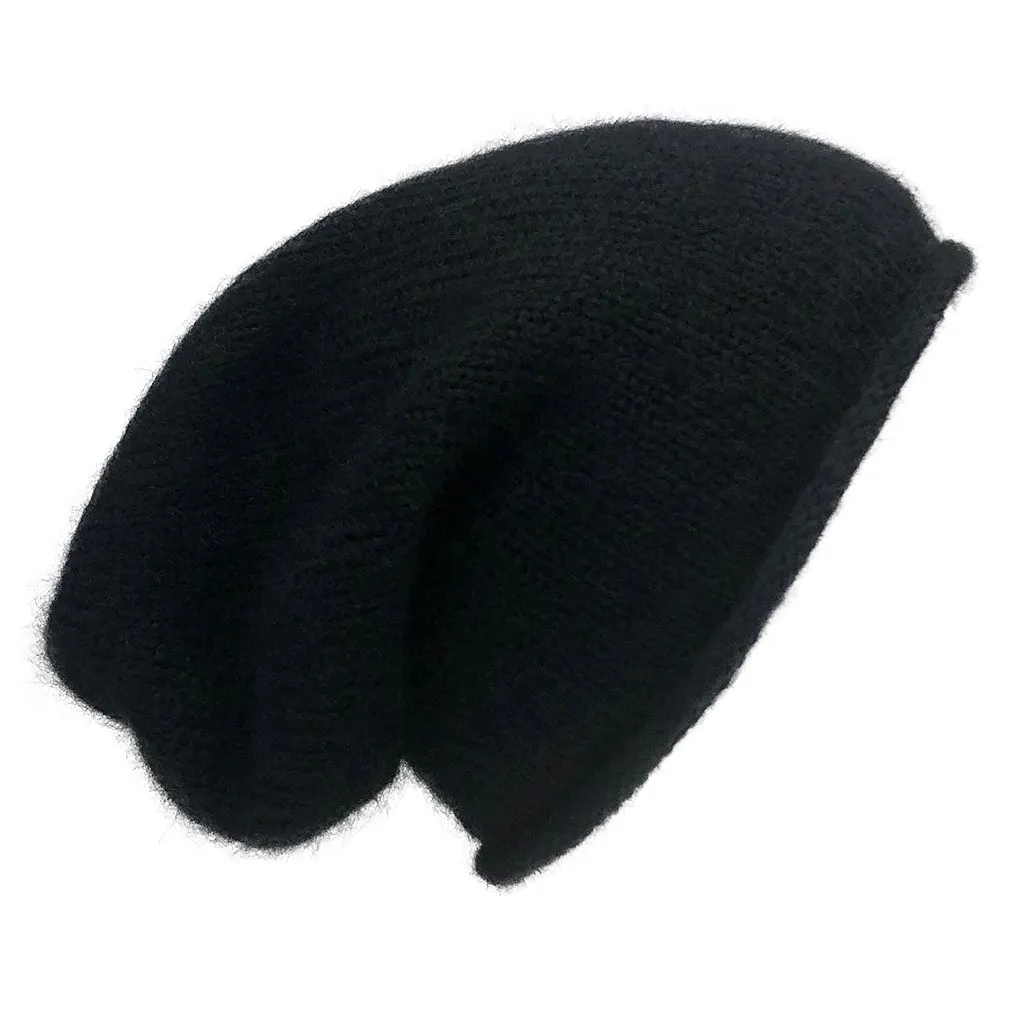 Black Essential Knit Alpaca Beanie by SLATE   SALT