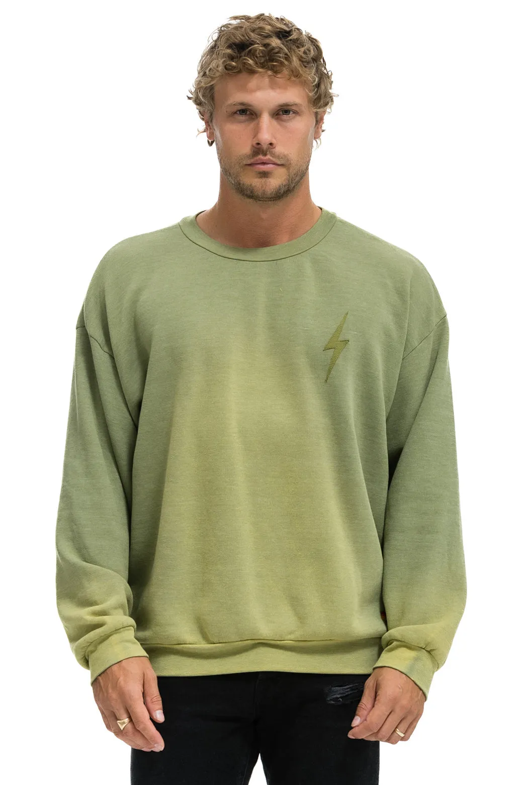 BOLT STITCH 2 RELAXED CREW SWEATSHIRT - FADED ARMY