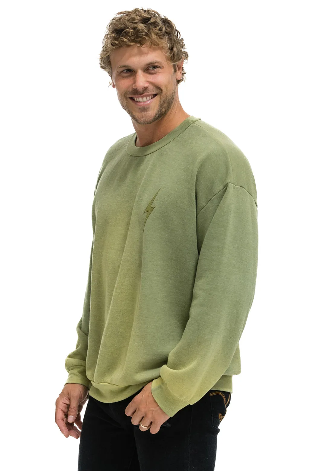 BOLT STITCH 2 RELAXED CREW SWEATSHIRT - FADED ARMY