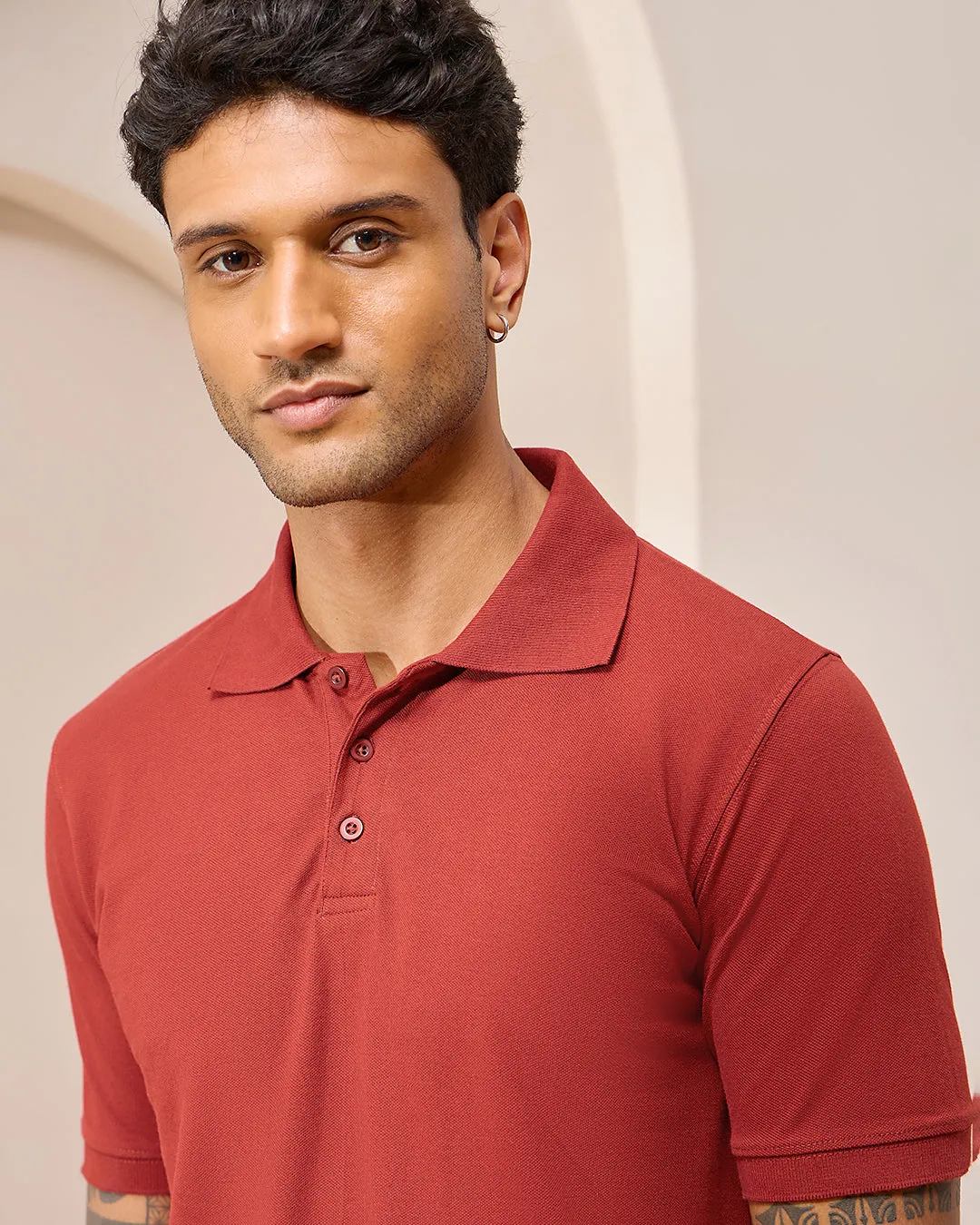 Brick Red Luxe Polo