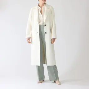 Bright Ecru Pure Wool Coat