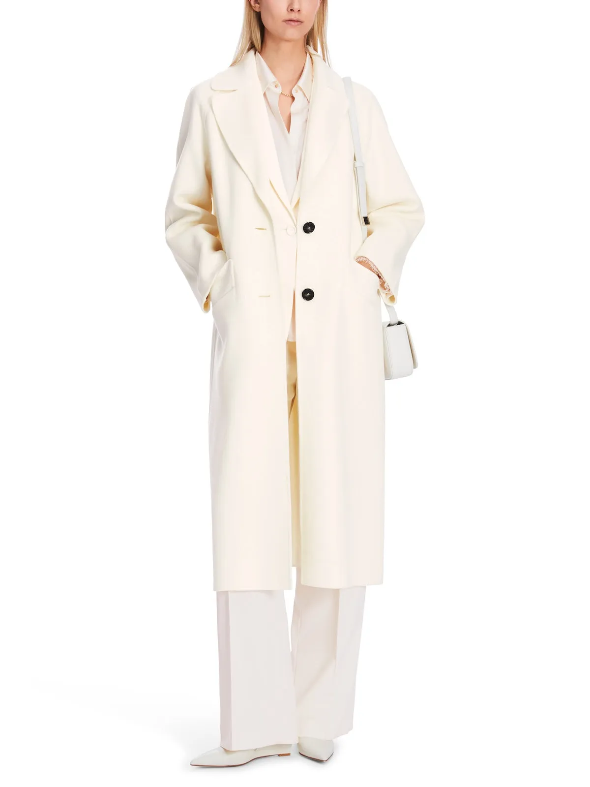 Bright Ecru Pure Wool Coat