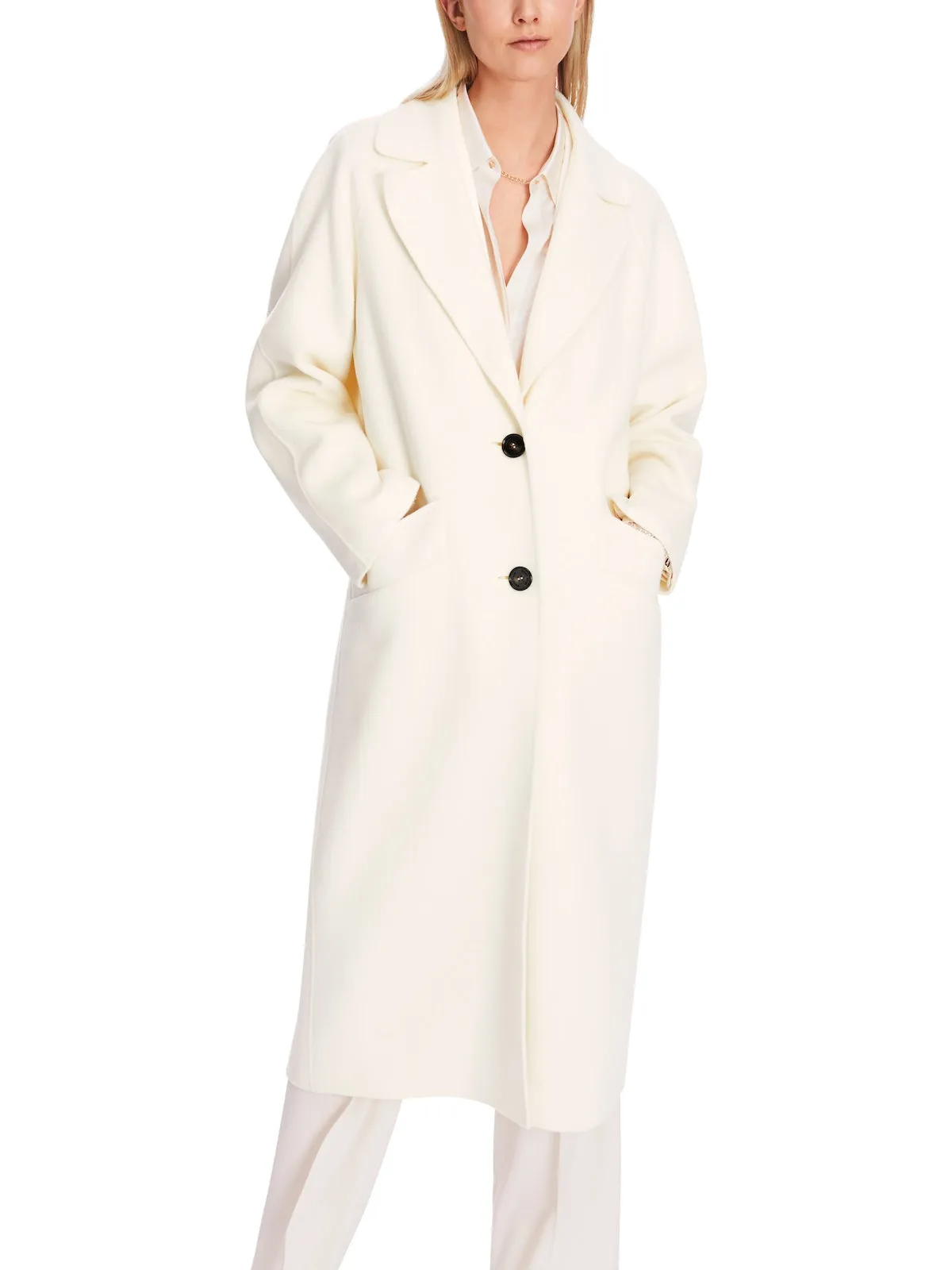 Bright Ecru Pure Wool Coat