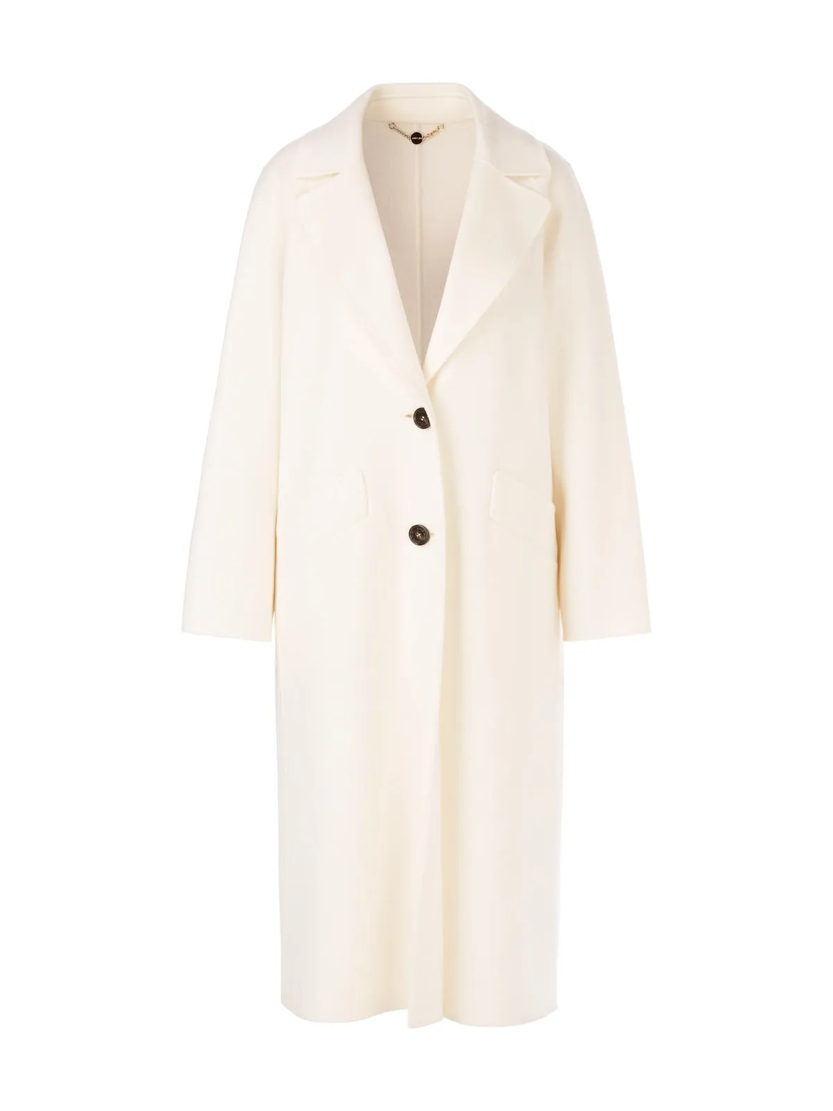 Bright Ecru Pure Wool Coat