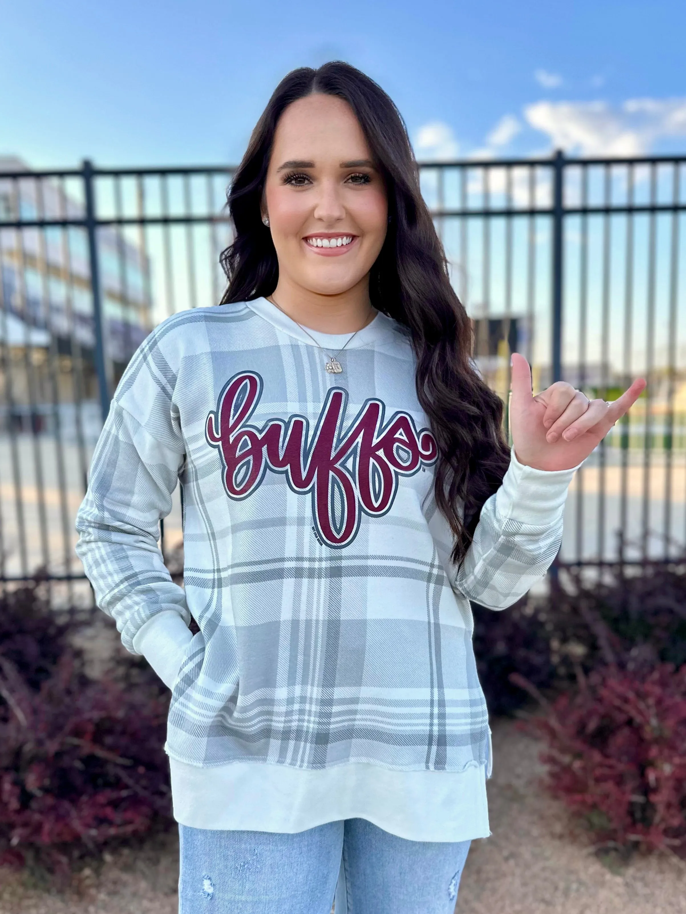 Buffs Plaid Script Sweatshirt