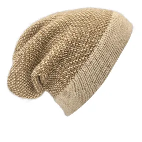 Camel Interwoven Alpaca Beanie by SLATE   SALT