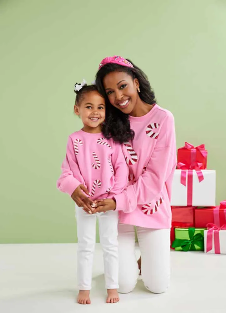 Candycane Sweatshirt by Mud Pie