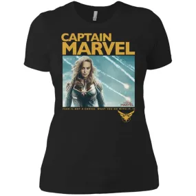 Captain Marvel Vintage Movie Poster Style Women Cotton T-Shirt