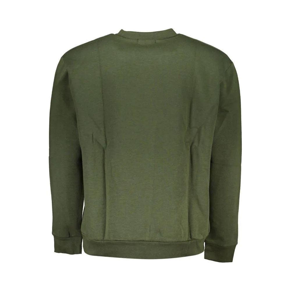 Cavalli Class Elegant Green Fleece Crew Neck Sweatshirt