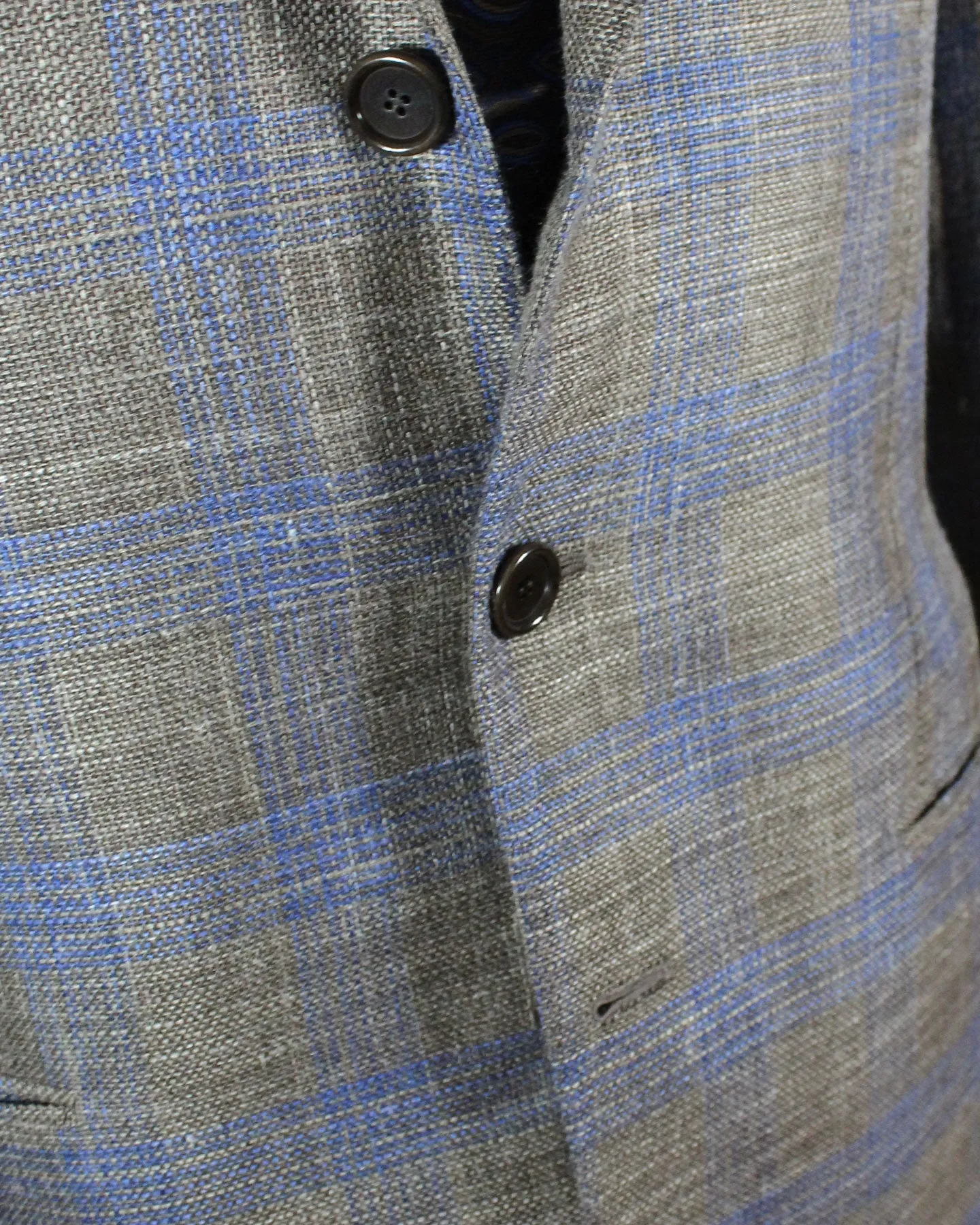 Cesare Attolini Sport Coat Brown Midnight Blue Plaid Blazer EU 48/ US 38