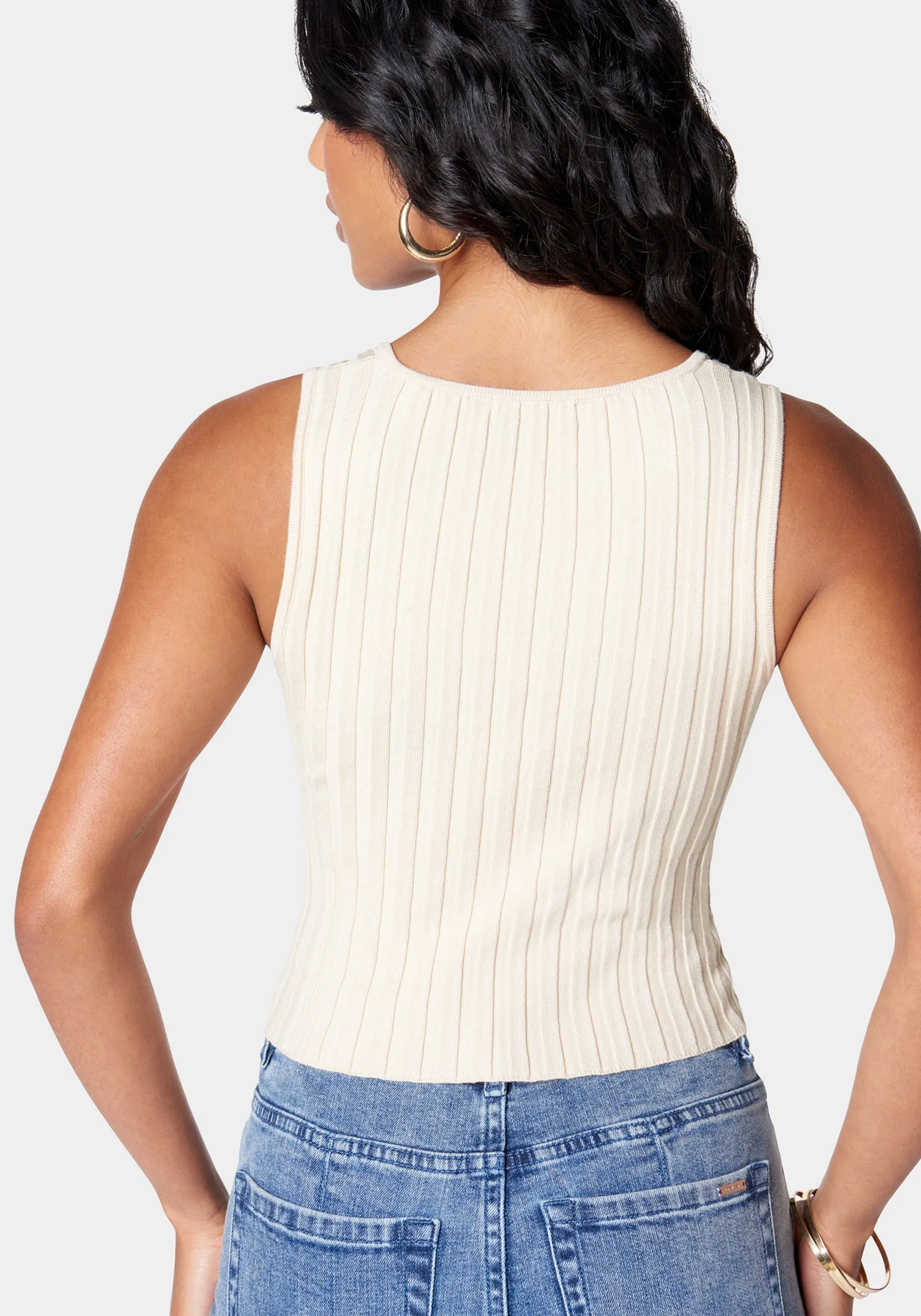 Chain Neck Detail Wrap Front Sweater Top