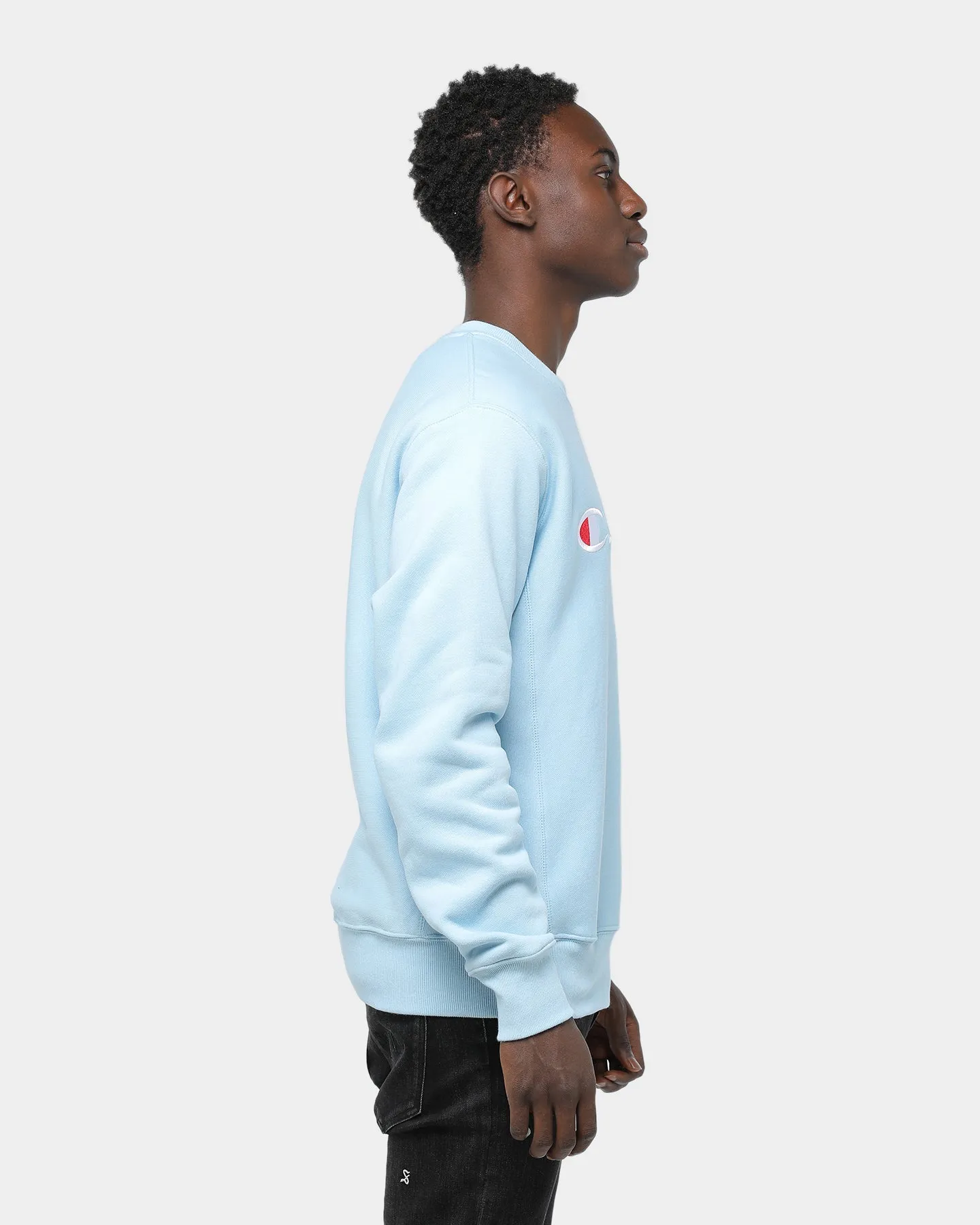 Champion Rev Weave Embroidered Crew Candid Blue