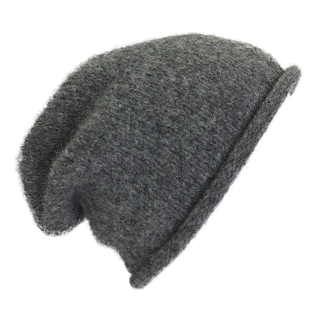 Charcoal Essential Knit Alpaca Beanie by SLATE   SALT