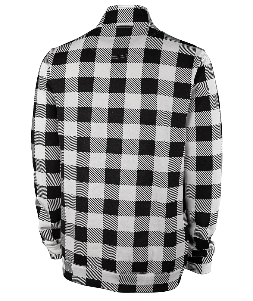 Charles River Printed Crosswind Quarter Zip, Black/White Check