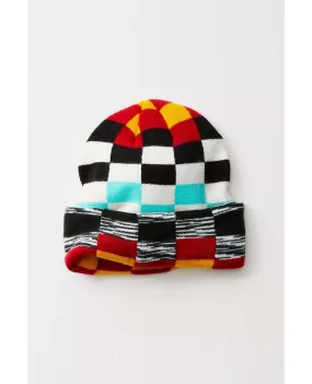 Checkerboard Beanie Black Combo