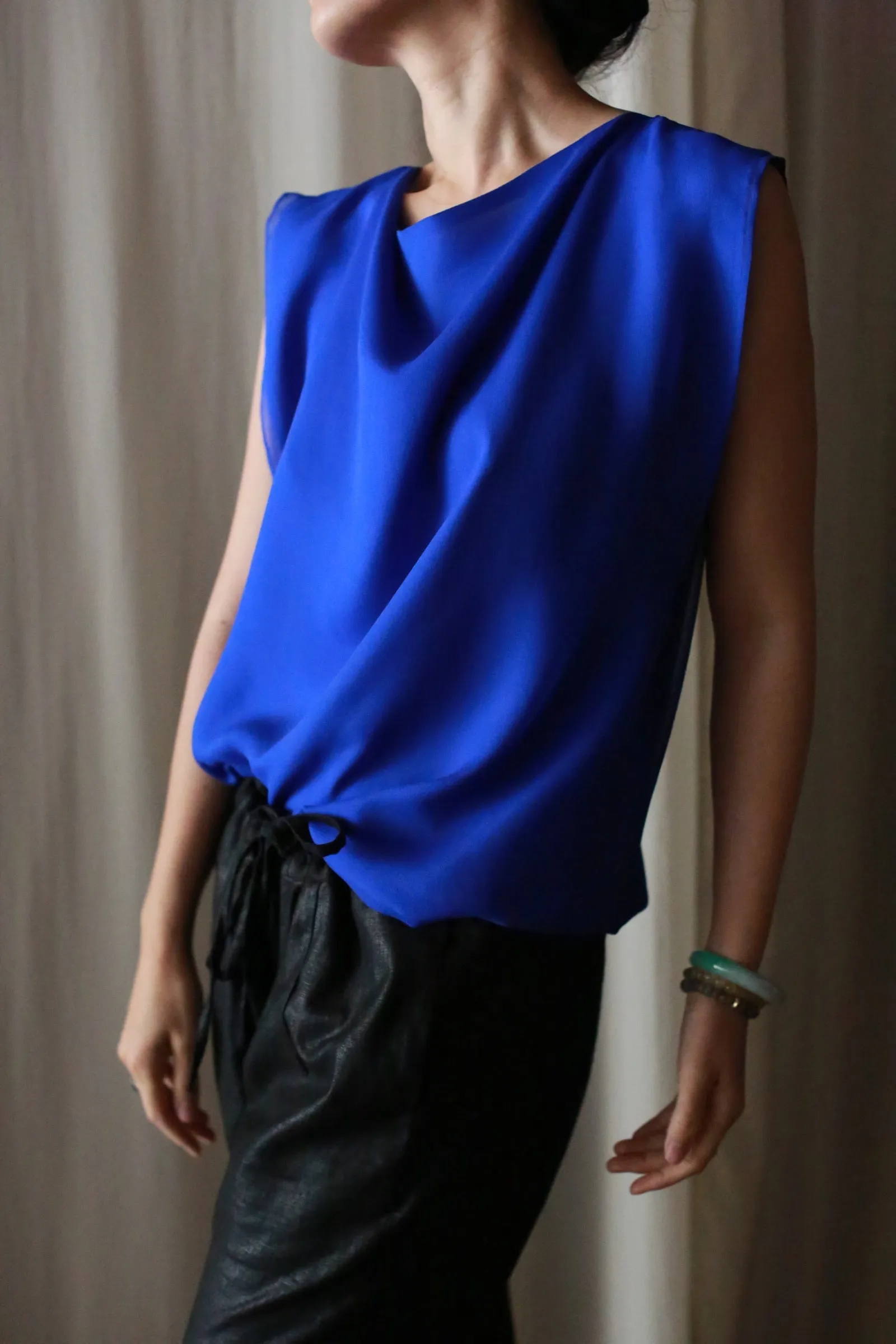 Chiffon Moonflower Top | Sapphire