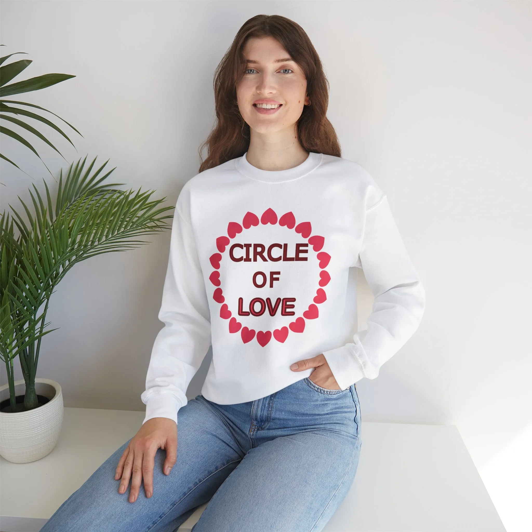 Circle of Love Shirt, Valentine Day Shirt, Empowerment Shirt Unisex Heavy Blend™ Crewneck Sweatshirt, Self-affirming Sweatshirt