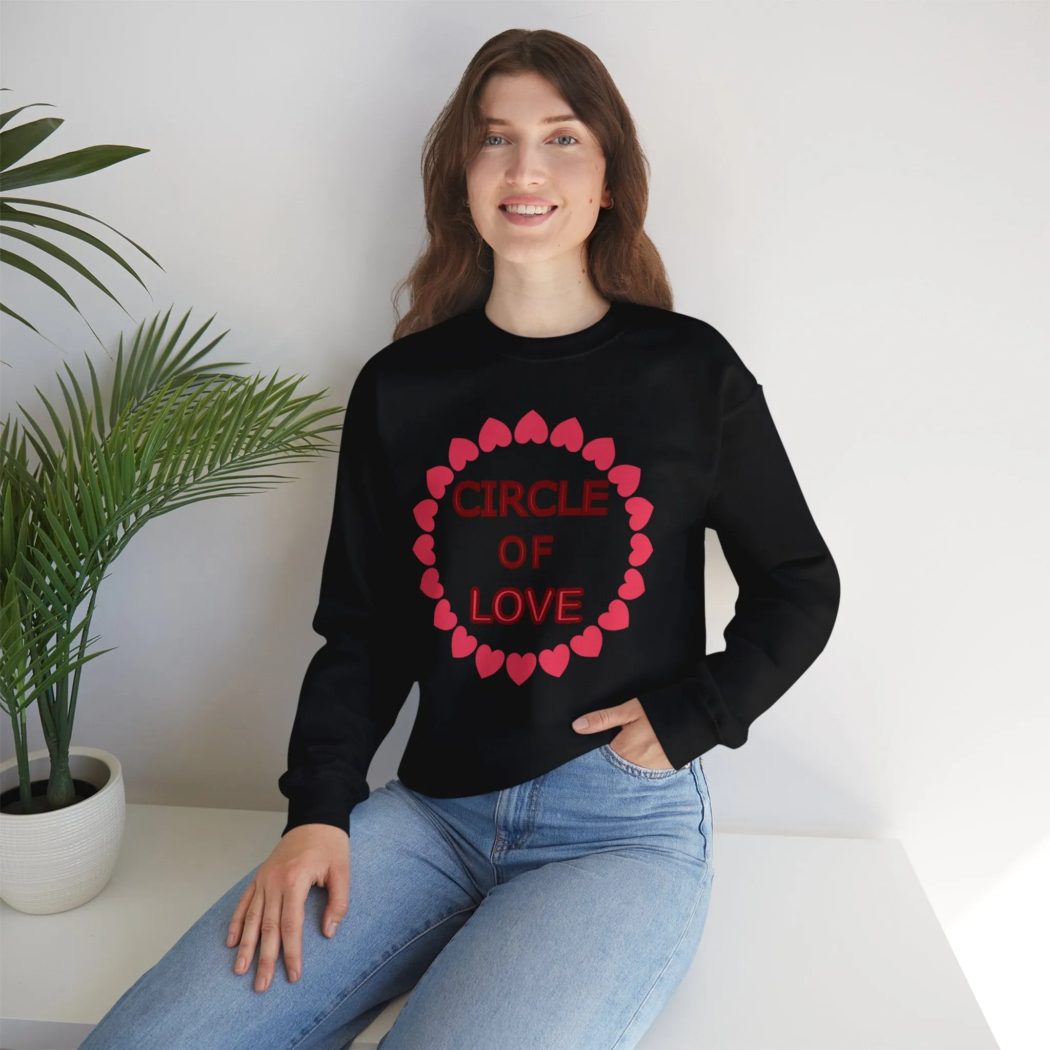 Circle of Love Shirt, Valentine Day Shirt, Empowerment Shirt Unisex Heavy Blend™ Crewneck Sweatshirt, Self-affirming Sweatshirt