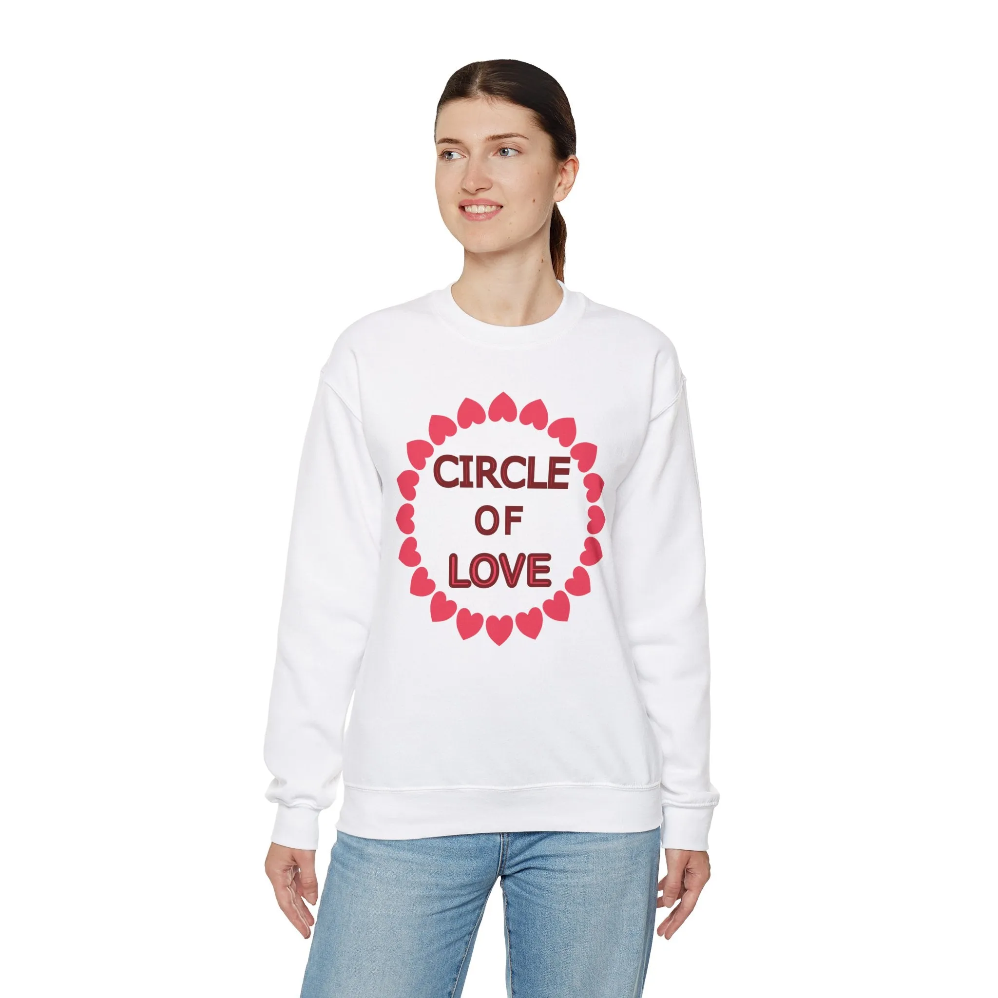 Circle of Love Shirt, Valentine Day Shirt, Empowerment Shirt Unisex Heavy Blend™ Crewneck Sweatshirt, Self-affirming Sweatshirt