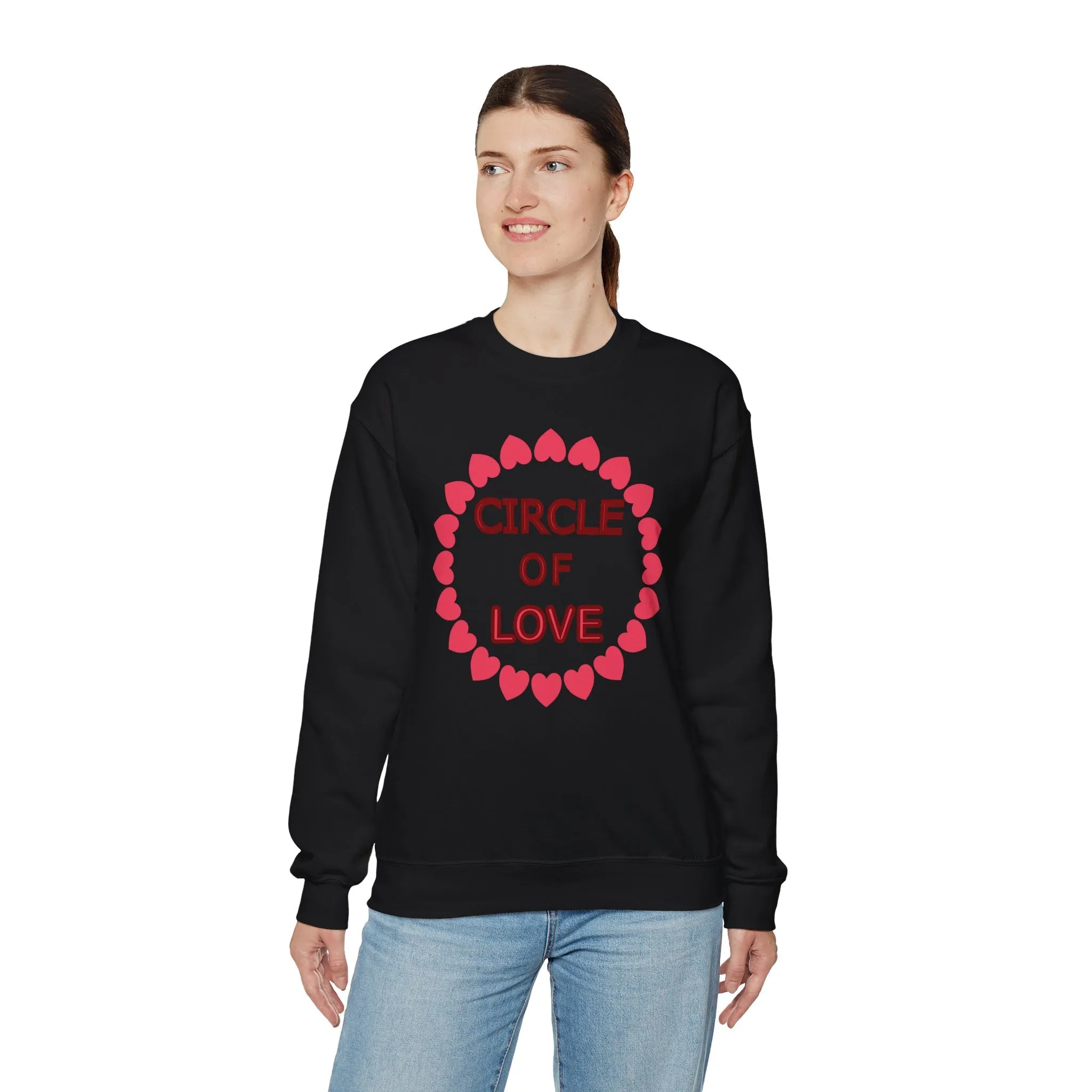 Circle of Love Shirt, Valentine Day Shirt, Empowerment Shirt Unisex Heavy Blend™ Crewneck Sweatshirt, Self-affirming Sweatshirt