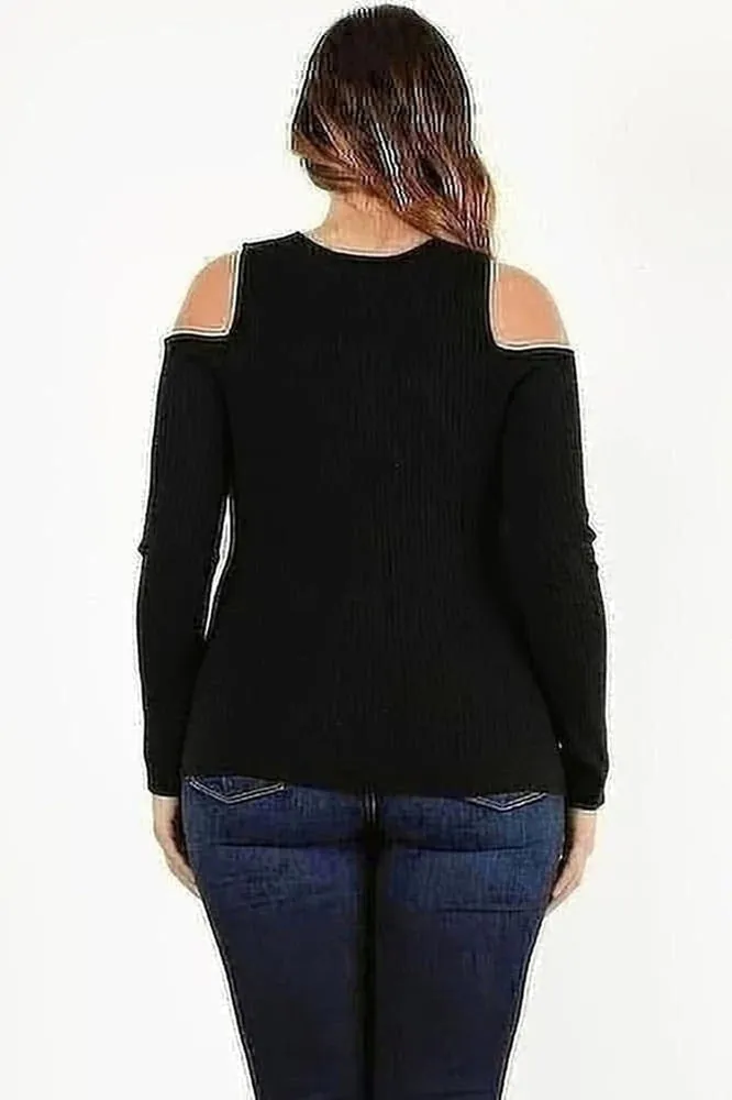 Curvy Carmen Sweater Cold Shoulder