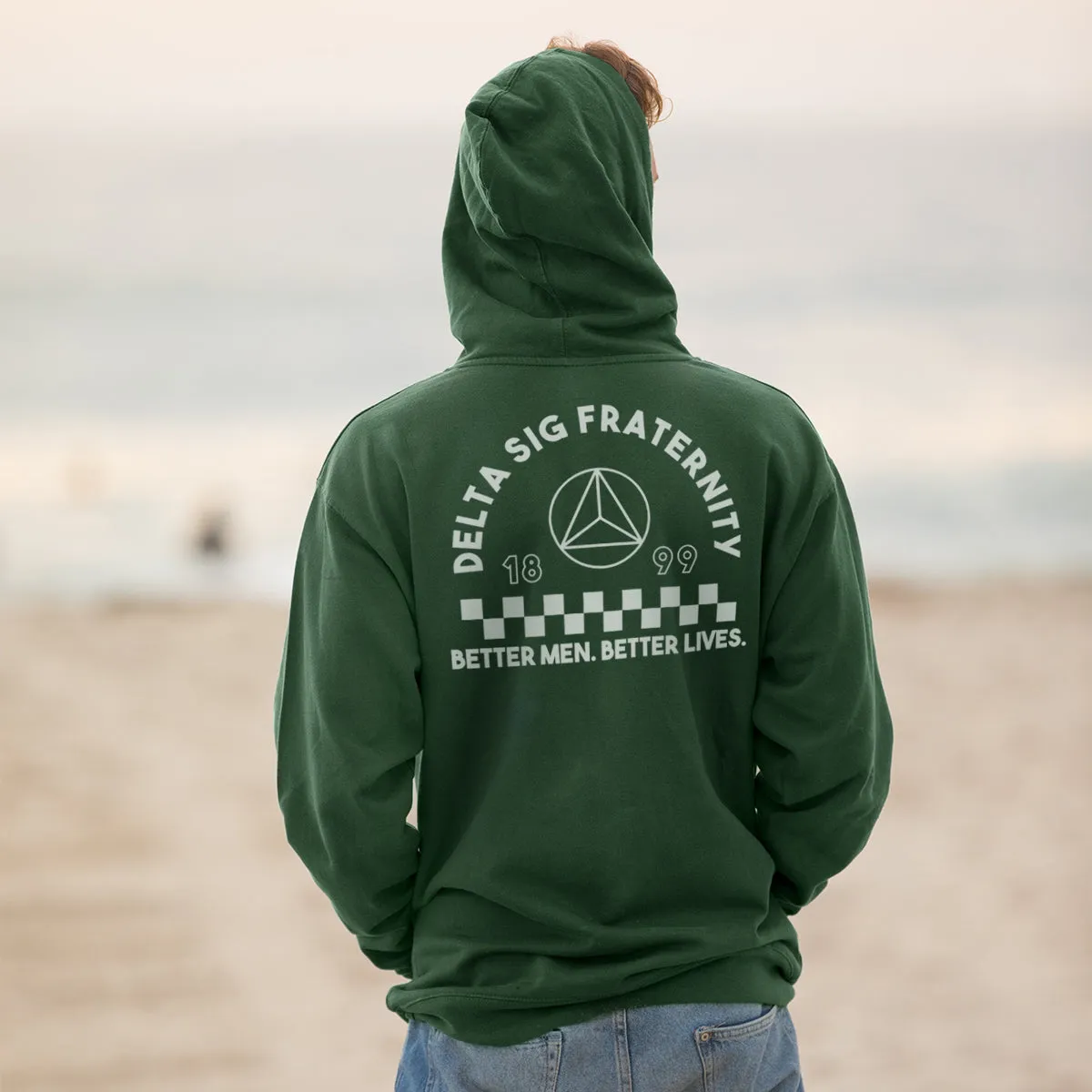 Delta Sig Retro Block Graphic Hoodie