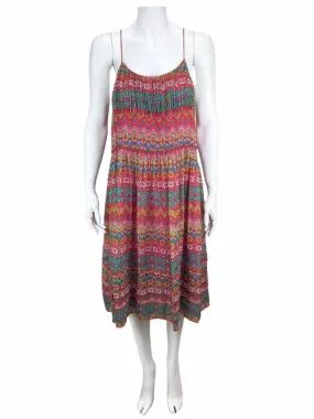 Diane Von Furstenberg Women's Franny Silk Midi Dress Fuchsia/Multi Size S