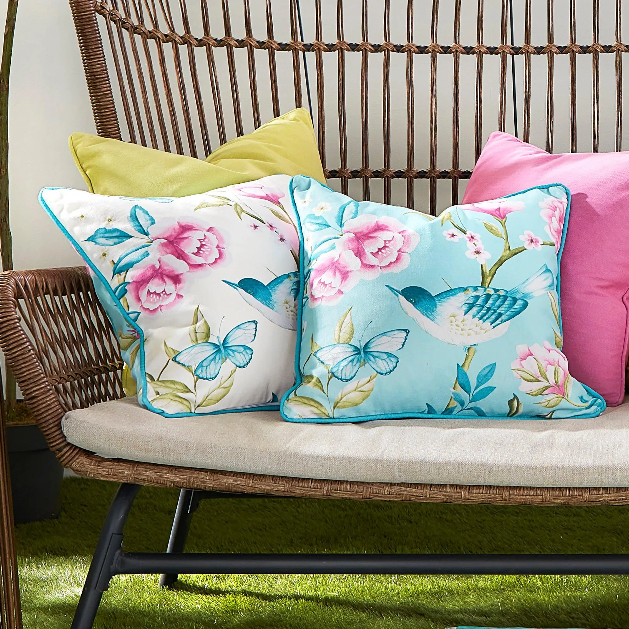 Dreams & Drapes Amelle Outdoor Cushion - Blue